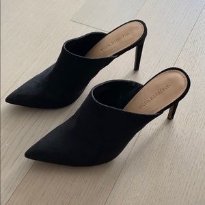 WhoWhatWear Black Suede Mules